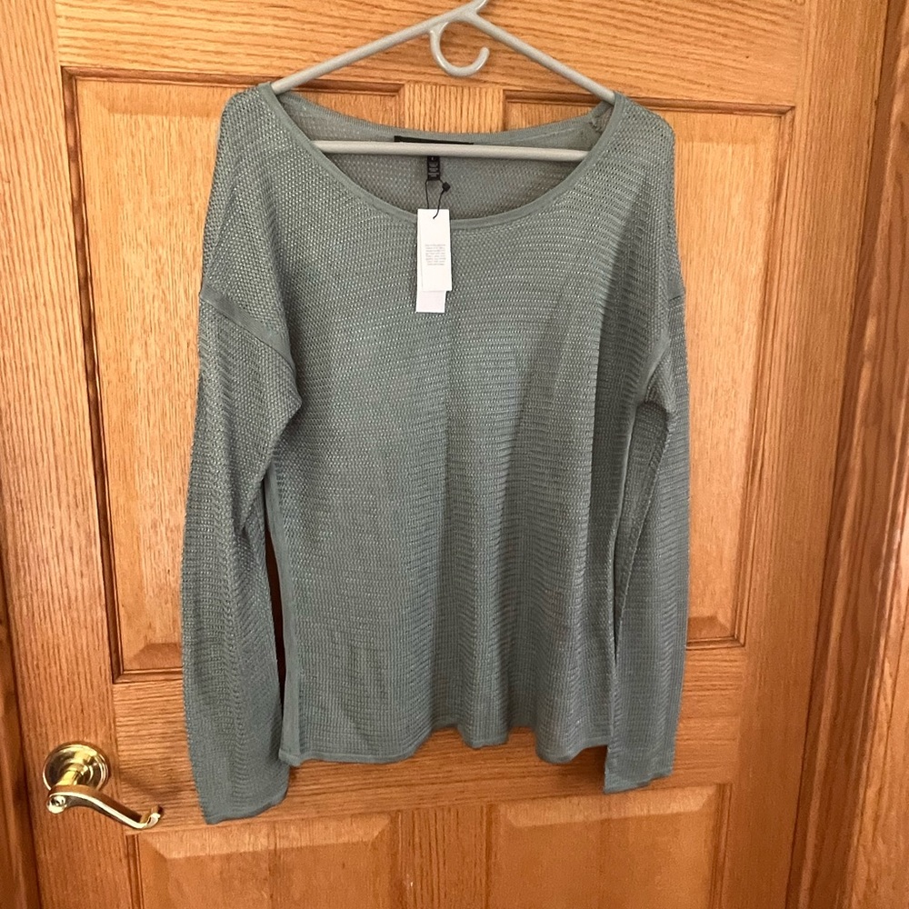 White House/ Black Market sage green mesh like top